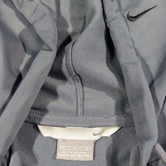 Vintage Nike Men's Full Zip Hooded Sweatshirt Grey Y2K - Size Medium - Picture 6 of 9